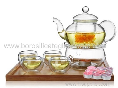 Mouth Blown Borosilicate Glass Mate Teas Teaware Sets