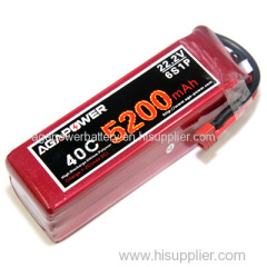 AGA 5200mAh 22.2V 40C RC Lipo Battery