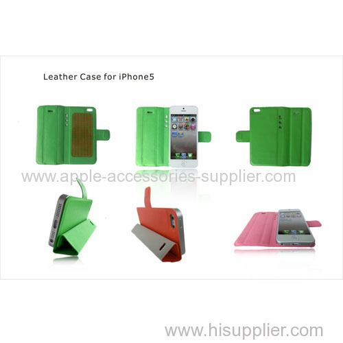 iphone 5 case with stand/leather cases for iphone 5 /apple iphone 5 cases/ cell phone cases /cheap iphone 5 case