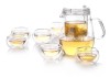 Heat Resistant Hand Blown Blooming Teas Glass Teaware Set