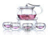 Elegant Innovative Design Red Teas Glass Teaware Sets