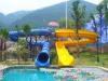 Fadeless Waterpark Equipment, Fiberglass Open / Close Spiral Slide Kids Water Slides 11m Height