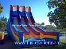 Blue And White Customized Kids Water Slides Inflatable , Digital Printing Theme Park
