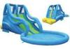 Commercial Grade Double Lane Kids Water Slides , Wave Giant Inflatable Water Pool Slide