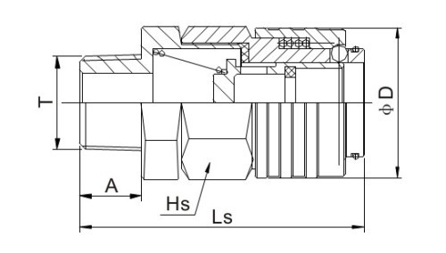 Single Handed Type Quick Coupling With Male Thread