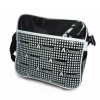 Black/White Single-shoulder and messenger bag With Shinning PVC , Customized Design are Welcome