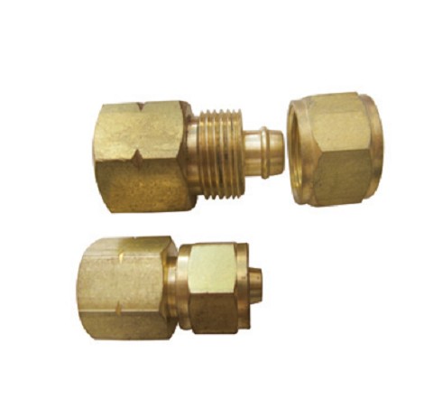Brass Coupling with Union and Female Thread