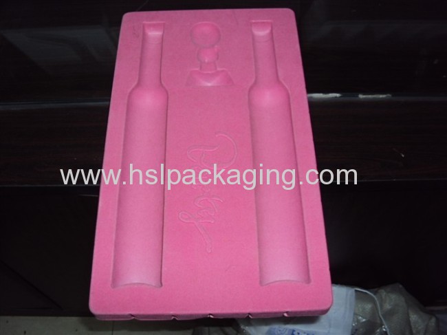 Flocking plastic beverage tray