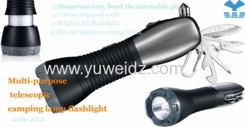 Multi-purpose telescopic camping lamp flashlight
