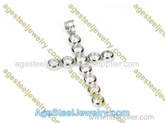 Cross Pendant P4945 White Stone