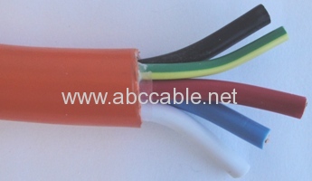 orange circular PVC power cable