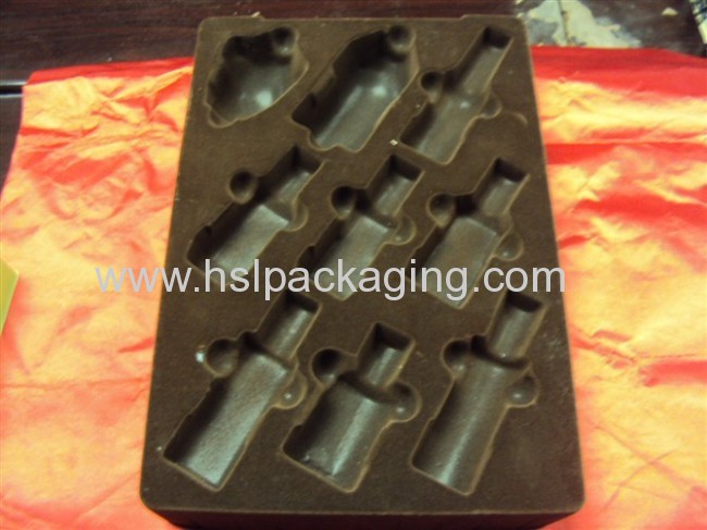 Clear plastic PS flocking tray for mobile and wine packing