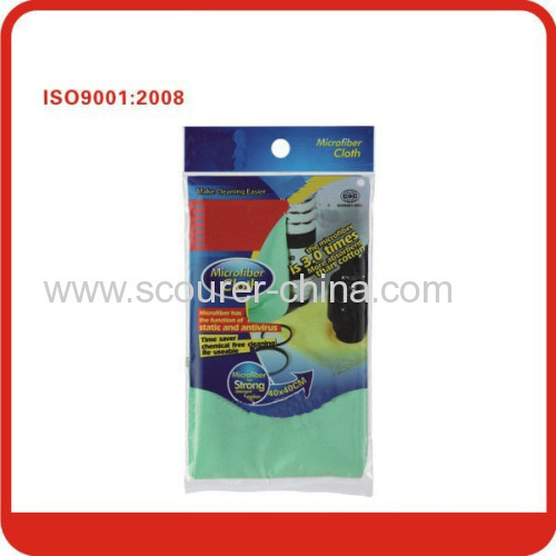 40*40cm Magic microfiber cleaning cloth with Colorful pp bag for Lens/glass