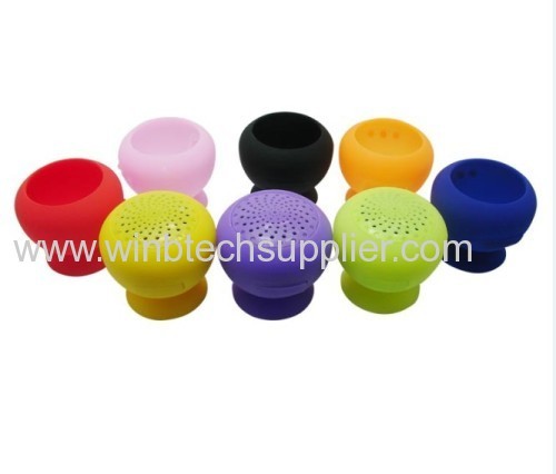 portable silica gel silicone bluetooth speaker stick speaker with call super good mushroom shape