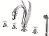 PVD GOLD finish 3 PIECE ROMAN TUB (Or sink) SWAN FAUCET BATHROOM FAUCET CRYSTAL SWAN FAUCET