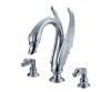 chrome finish 3 PIECE ROMAN TUB (Or sink) SWAN FAUCET BATHROOM lav FAUCET