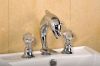 CHROME WIDESPREAD LAVATORY BATHROOM SINK dolphin FAUCET crystal handles dolphin sink faucet