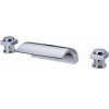 WATERFALL BATHTUB FAUCET WIDESPREAD TUB FAUCET 3 PIECE ROMAN TUB FAUCET GOLD BATHTROOM TAP