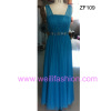 Long Beading Pleated Stretch Net Evening Dresses