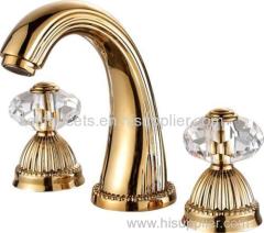 basin waterfall faucet Widespread Bathroom Sink Faucet crystal handles faucet