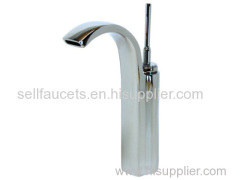 Chrome clour single hole bathroom sink faucet mixer tap waterfall faucet tall