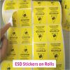 Standard Size 2''x2'' inches ESD Caution Labels,Anti-Static Labels,1000pcs Per Roll
