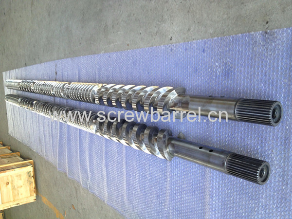 parallel twin bimetallic screw barrel for double or twin screw extruder machines