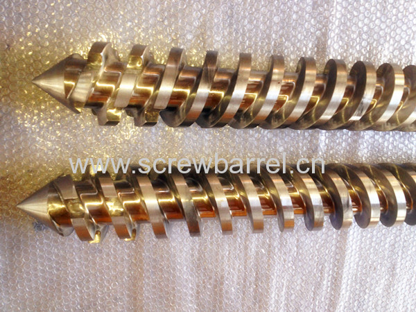 parallel twin bimetallic screw barrel for double or twin screw extruder machines