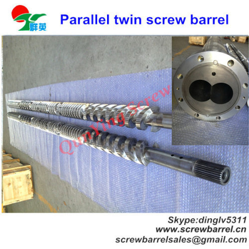 parallel twin bimetallic screw barrel for extruder