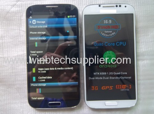 s4 i9500 5inch dual micro sim card mtk6589 cell phone