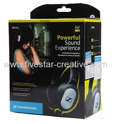 Sennheiser HD201 DJ Lightweight Over-Ear Binaural Headphones