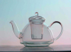 Hand Made Borosilicate Double Wall Glass Black Teas Teapot