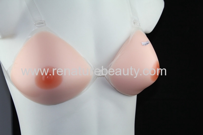 Concaved back Triangular silicone breast form for fiting cross dresser or mastectomy patient