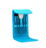 Beautiful Shiny Blue 5PCS Mini Travel Make up Kits with crystal handle
