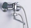 Single bath shower faucet mixer with diverter