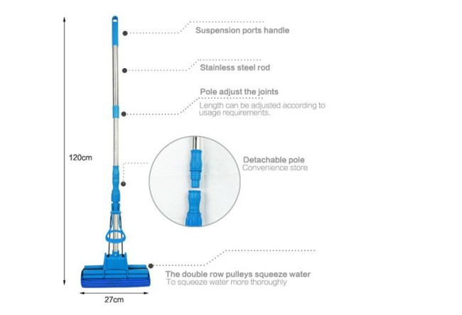 Stainless steel fold PVA-mop