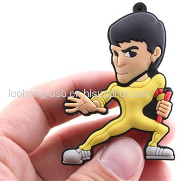 pvc cartoon Kungfu Hero Bruce Leepeople design usbdisk