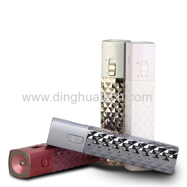 Lipstick Shape Mobile Power Supply (LED Torch Light)(2000MAH)