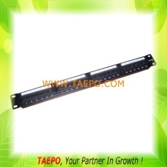 1U CAT5E UTP 48-port patch panel with snap-in label