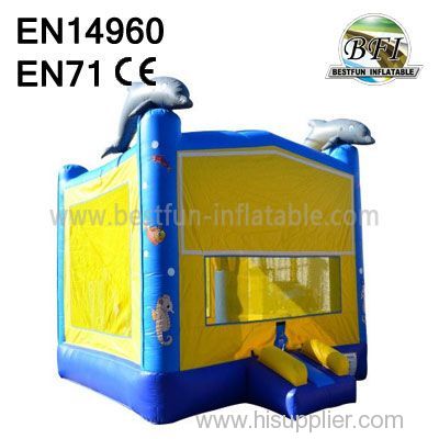 Yellow Inflatable Dolphin Jumping House