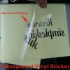 Waterproof Transparent Vinyl Label Sticker With Reverse Printing For Window