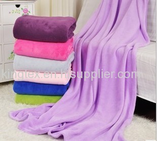 Stock solid coral fleece blanket with good price and big qty