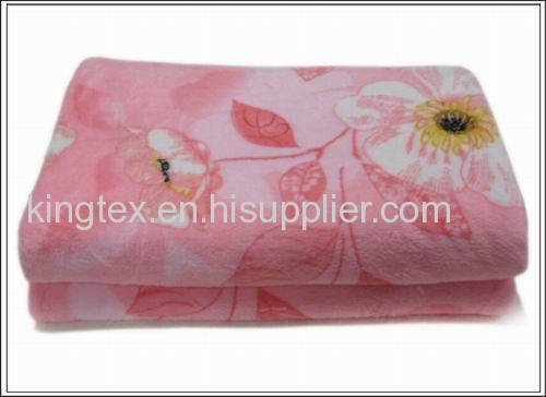 Stock printed coral fleece blanket with good designs low price