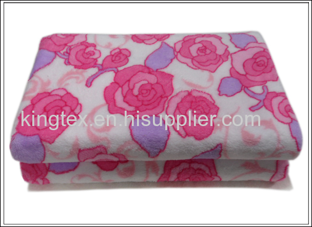 Stock printed coral fleece blanketwith good designs 127*152cm