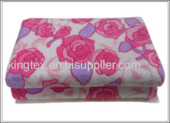 Stock printed coral fleece blanket with good designs 127*152cm