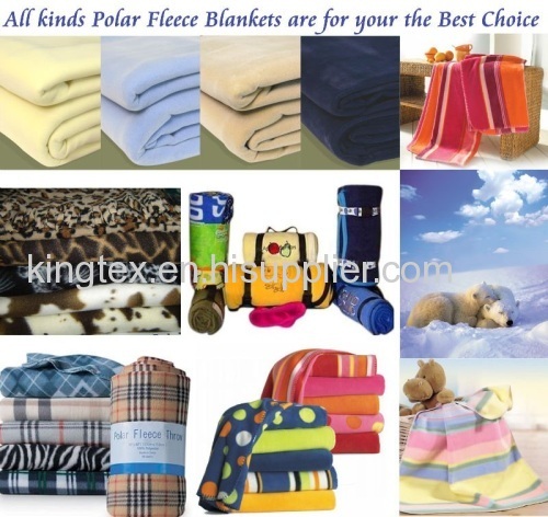 Stock solid and printed polar fleece blankets 50*60