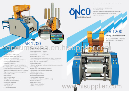 AUTOMATIC STRETCH FILM REWINDING MACHINE