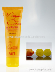 yellow plastic tube with flip top cap for cosmetic packaging