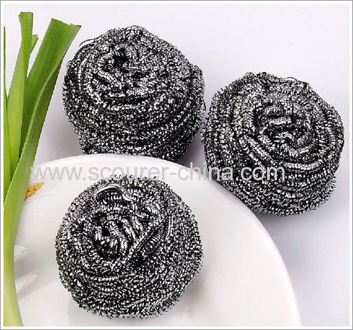 Harmless and Rustless Shiny silver Spiral Stainless Scourer For kitchen cleaning 