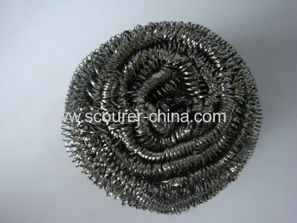 Harmless and Rustless Shiny silver Spiral Stainless Scourer For kitchen cleaning 